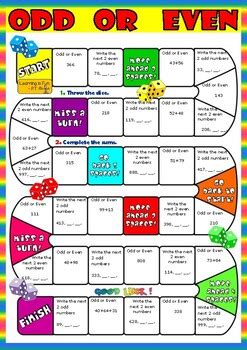 printable even and odd games.